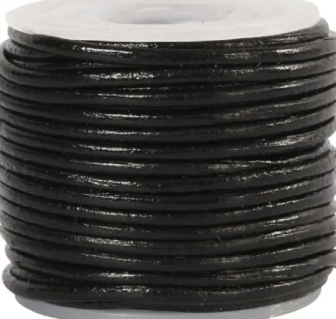Lædersnor - Tykkelse 1 MM - Sort - 10 M
