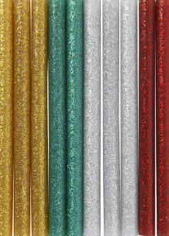 Lim Til Limpistol - L 10 CM - Glitter - Guld Grøn Rød Sølv - 10 Stk