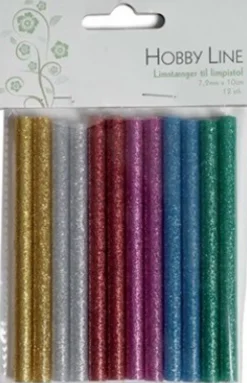 Lim Til Limpistol - L 10 CM - Ø 7,2 MM - Glimmer Farver - 6X2 Stk