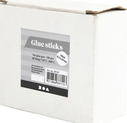 Lim Til Limpistol - L 10 CM - Ø 7 MM - Glitter - Guld Grøn Rød Sølv - 100 Stk