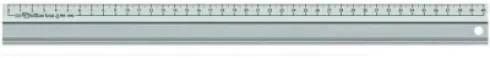 Lineal Aluminium 40 CM - Med Gummibagside