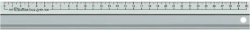 Lineal Aluminium 30 CM - Med Gummibagside