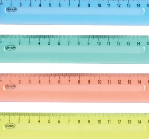 Lineal 15 CM - Transparent - Assorteret - Centrum - 1 Stk