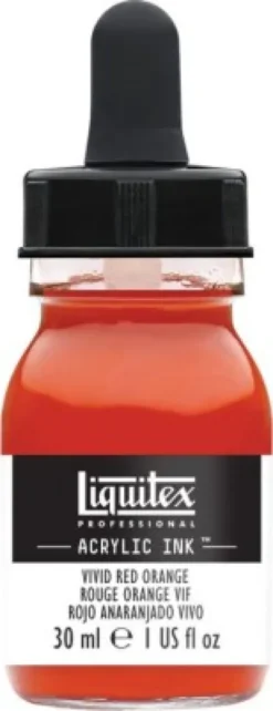 Liquitex - Acrylic Ink Blæk - Vivid Red Orange 30 ML