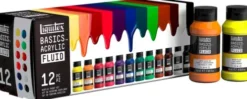 Liquitex - Basics Acrylic Fluid - Akrylmaling Sæt - 12X118 ML
