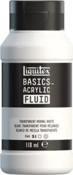 Liquitex - Basics Fluid Akrylmaling - Transparent Mixing White 118 ML