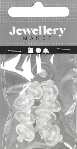 Lås Til Ørestik - Ø 10 MM - Transparent - 10 Par