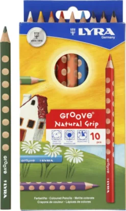 Lyra - Groove Farveblyanter - Natural Grip - 10 Farver