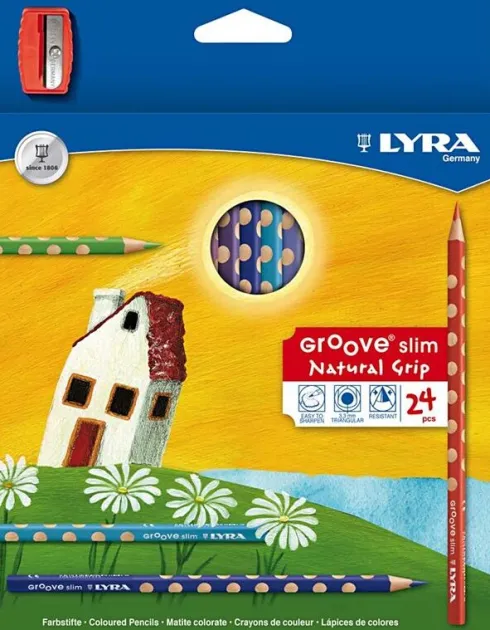 Lyra - Groove Farveblyanter - Slim - Natural Grip - 24 Farver