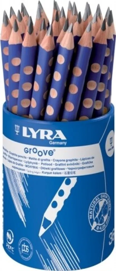 Lyra - Groove Tegneblyant - Hårdhed B - Natural Grip - Blå