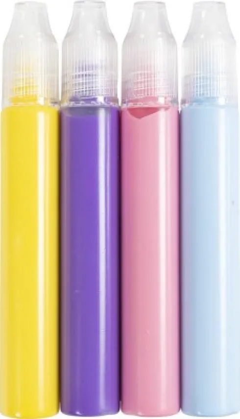 Lyspenne - Lys Blå - Lys Pink - Lilla - Gul - 30 ML/ 4 Pakker
