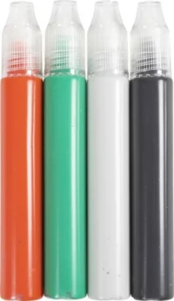 Lyspenne - Sort - Grøn - Lys Grå - Rød - 30 ML/ 4 Pakker