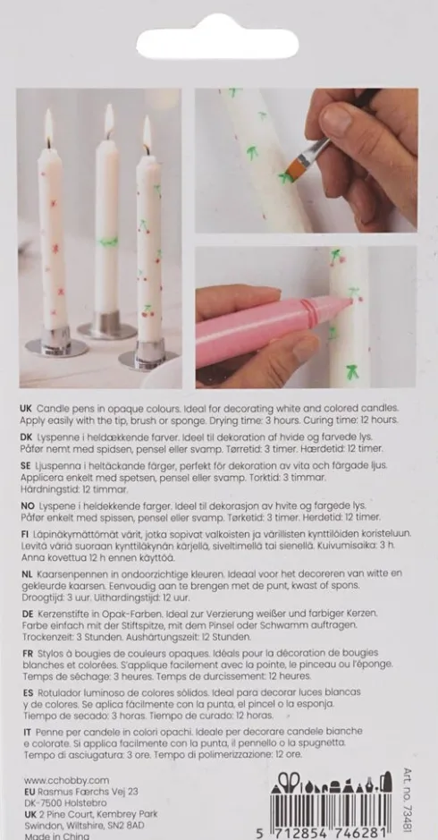Lyspenne - Sort - Grøn - Lys Grå - Rød - 30 ML/ 4 Pakker