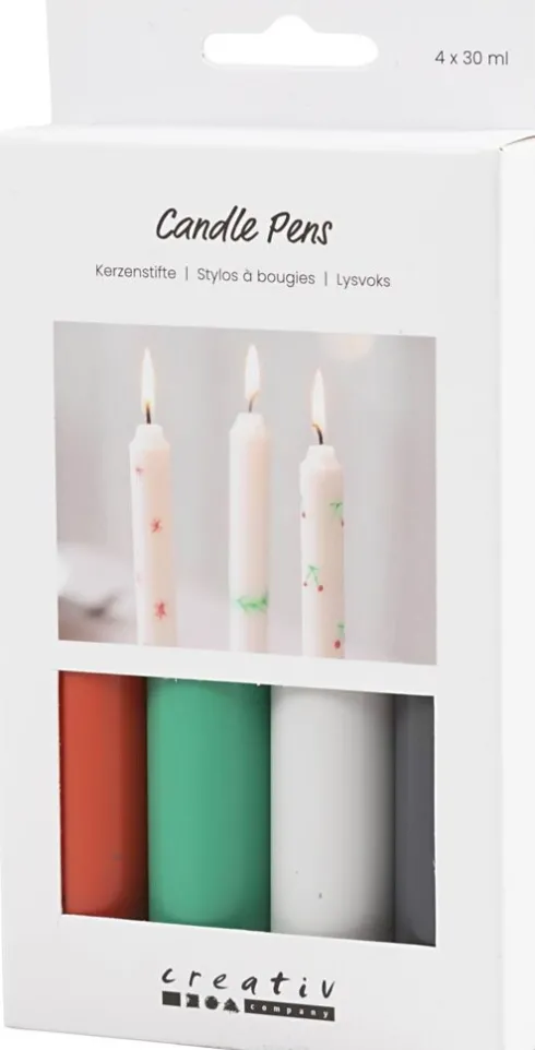 Lyspenne - Sort - Grøn - Lys Grå - Rød - 30 ML/ 4 Pakker