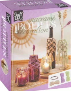 Macrame Flaske Dekoration - DIY Sæt - 3 Farver - Craft Id
