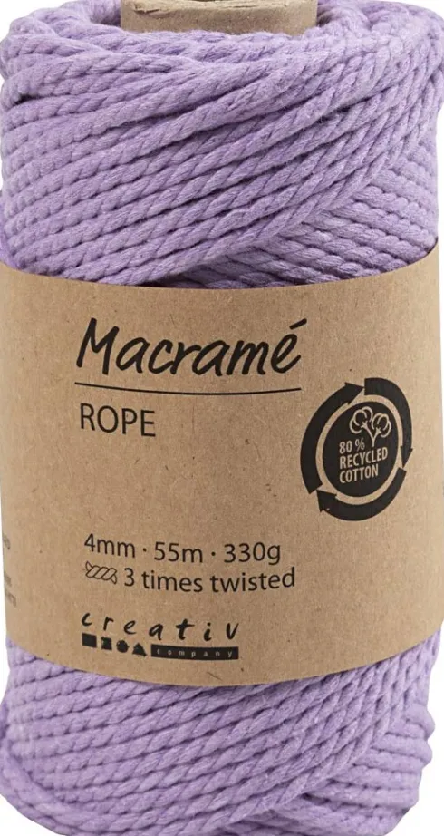 Macramé Reb - L 55 M - Ø 4 MM - Lilla - 330 G