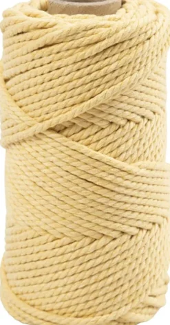 Macramé Reb - L 55 M - Ø 4 MM - Lys Gul - 330 G