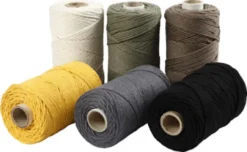 Macramé Snor - L 198 M - Ø 2 MM - Assorterede Farver - 6X330 G
