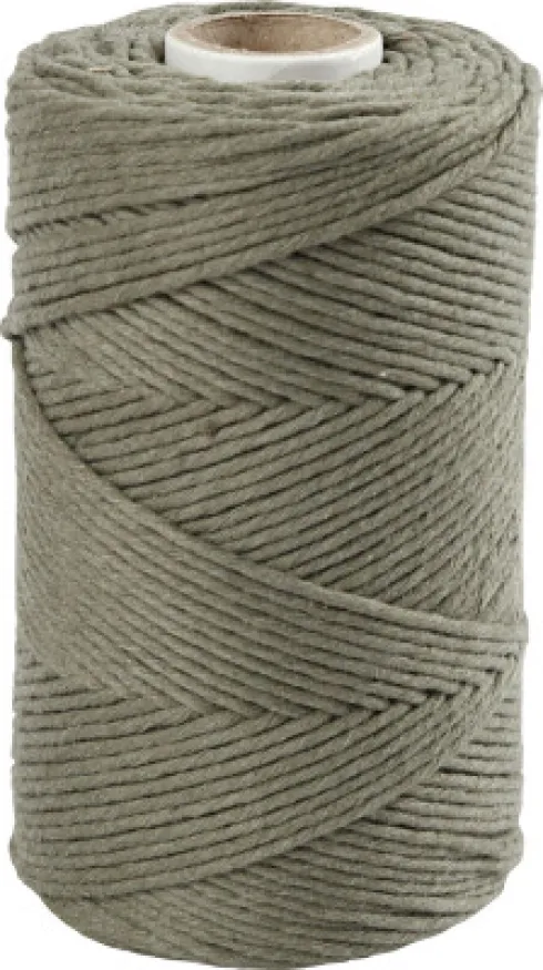 Macramé Snor - L 198 M - Ø 2 MM - Mos Grøn - 330 G