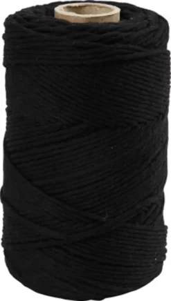 Macramé Snor - L 198 M - Ø 2 MM - Sort - 330 G