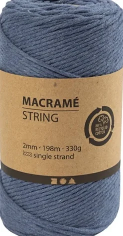 Macramé Snor - 2 MM - Blå