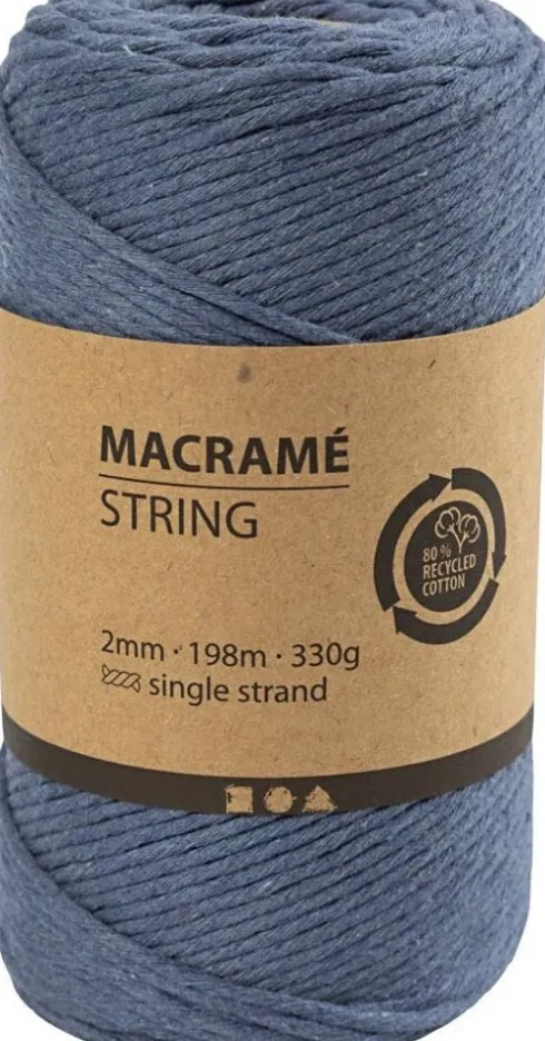 Macramé Snor - 2 MM - Blå