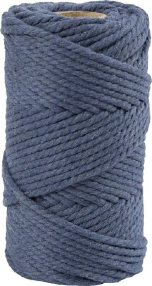 Macramé Snor - 4 MM - Blå - 55 Meter