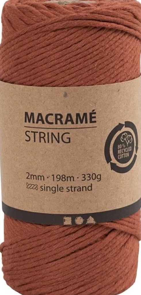 Macramé Snor - 2 MM - Brændt Orange
