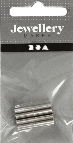 Magnetlås - L 20 MM - Hulstr. 5 MM - Forsølvet - 2 Stk