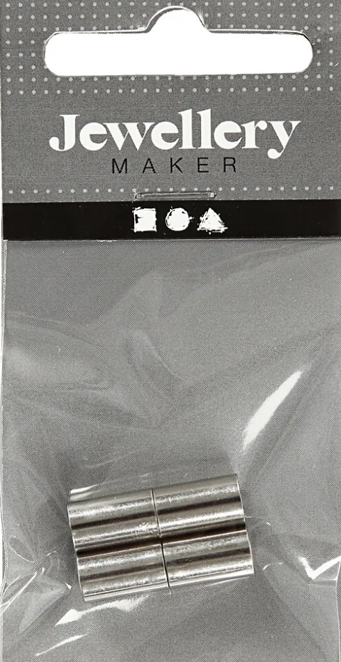 Magnetlås - L 20 MM - Hulstr. 5 MM - Forsølvet - 2 Stk