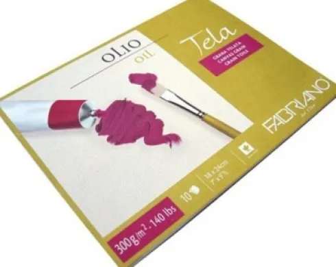 Maleblog Til Oliemaling - 18 X 24 CM - Canvas Grain - 10 Ark - Fabriano