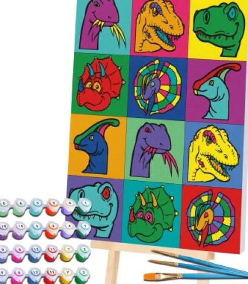 Mal Efter Tal - Lærred - Dinosaurus - 40X30 CM
