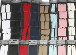 Manilamærker - Str. 3X8 CM - 220 G - Assorterede Farver - 8X10 Pakker