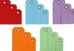Manilamærker - Str. 3X6+4X8+5X10 CM - 220 G - Assorterede Farver - 500 Stk