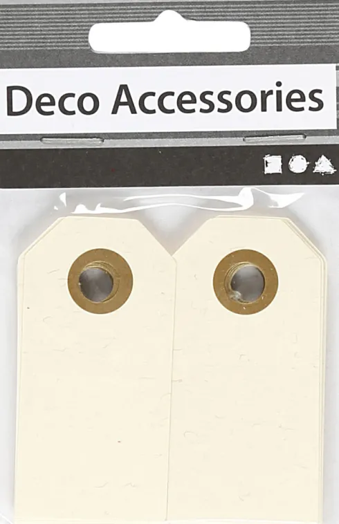 Manillamærker - Str. 3X6 CM - 250 G - Creme - 30 Stk