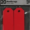 Manillamærker - Str. 3X8 CM - 220 G - Rød - 20 Stk