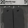 Manillamærker - Str. 3X8 CM - 220 G - Sort - 20 Stk