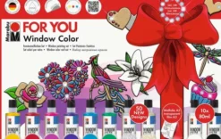 Marabu - For You Window Color Fun & Fancy 10X80 ML + Motiver