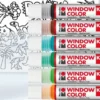 Marabu - Fun & Fancy - Vinduesmaling - Dinosaur + Motiver - 6X25 ML