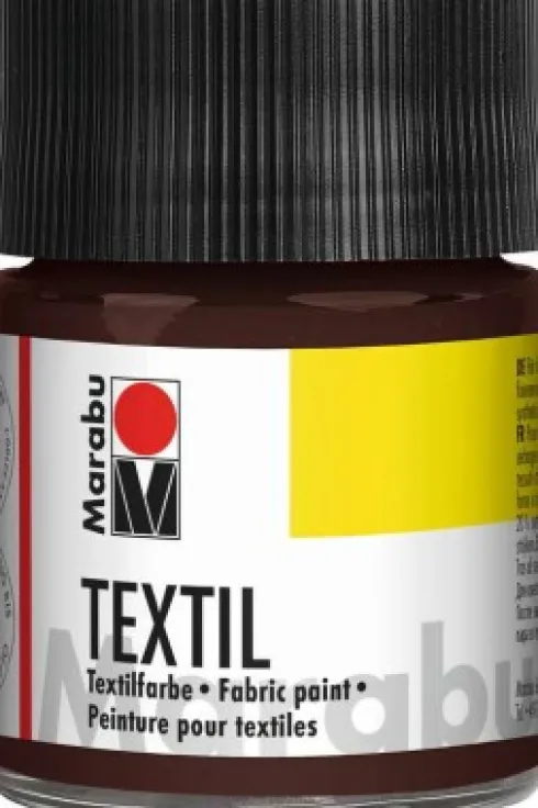 Marabu - Textil 50 ML - Dark Brown 045 - Vandbaseret Tekstilmaling