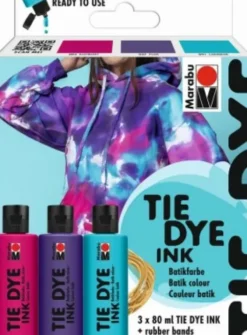 Marabu - Tie Dye Ink Batikfarve Kit - Trend - 3X80 ML