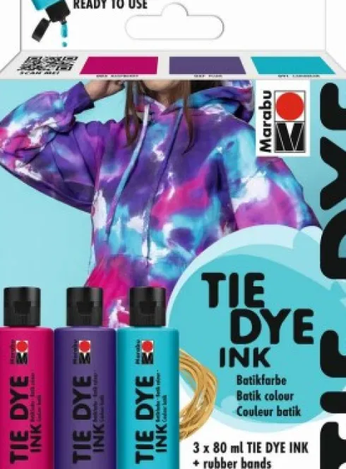 Marabu - Tie Dye Ink Batikfarve Kit - Trend - 3X80 ML