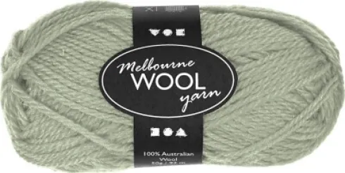 Melbourne Uldgarn - L 92 M - Pind 4-5,5 - Lys Grøn - 50 G