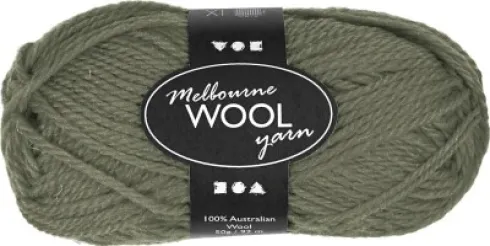 Melbourne Uldgarn - L 92 M - Pind 4-5,5 - Mørk Grøn - 50 G