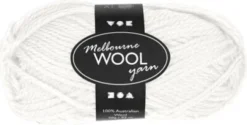 Melbourne Uldgarn - L 92 M - Pind 4-5,5 - Råhvid - 50 G