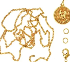 Me & My Box - Smykke Kit - Stjernetegn - Tvillingen - Guldbelagt 18 Karat