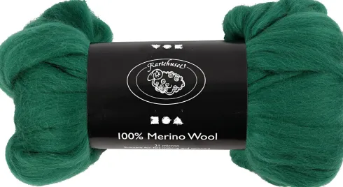 Merino Uld Garn - Tykkelse 21 My - Grøn - 100 G