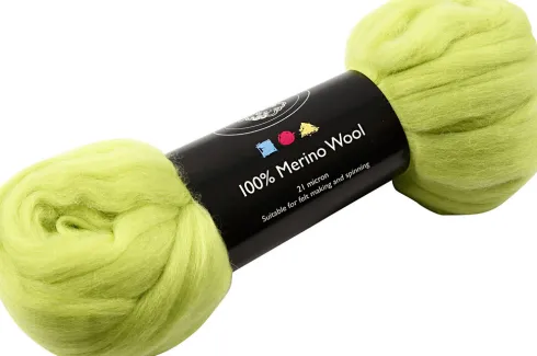 Merino Uld Garn - Tykkelse 21 My - Limegrøn - 100 G