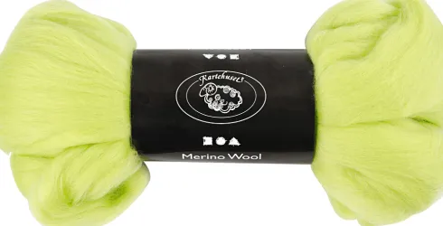 Merino Uld Garn - Tykkelse 21 My - Limegrøn - 100 G