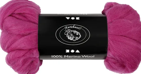 Merino Uld Garn - Tykkelse 21 My - Rødviolet - 100 G
